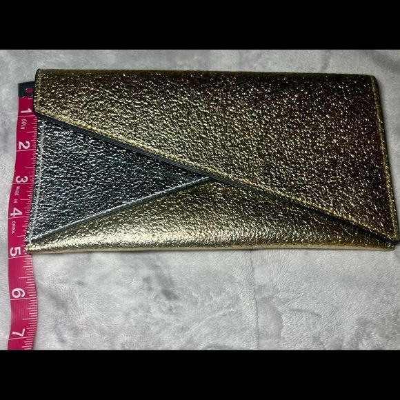 SILVER And Gold Envelope Clutch